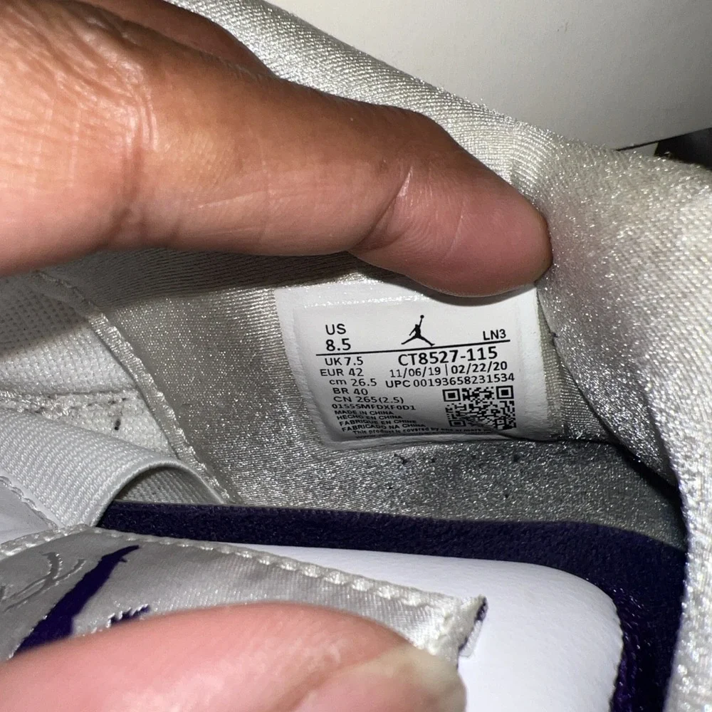 Jordan 4 Retro Mid Purple Metallic Size 8.5 White/Court Purple | CT8527-115